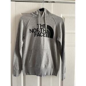 The North Face Women's Spell Out Logo Half Dome Gray Hoodie Hooded Pullover‎ XS